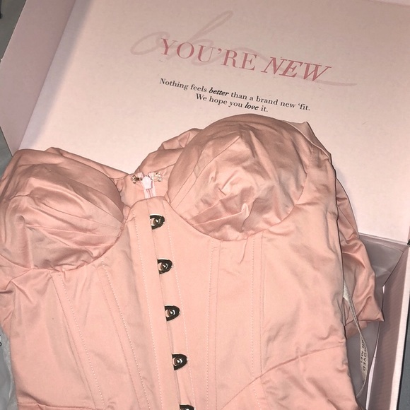 Oh Poly Endless Romance Puff Sleeve Mini Dress in Peach✨US Sz 0 - Picture 2 of 5